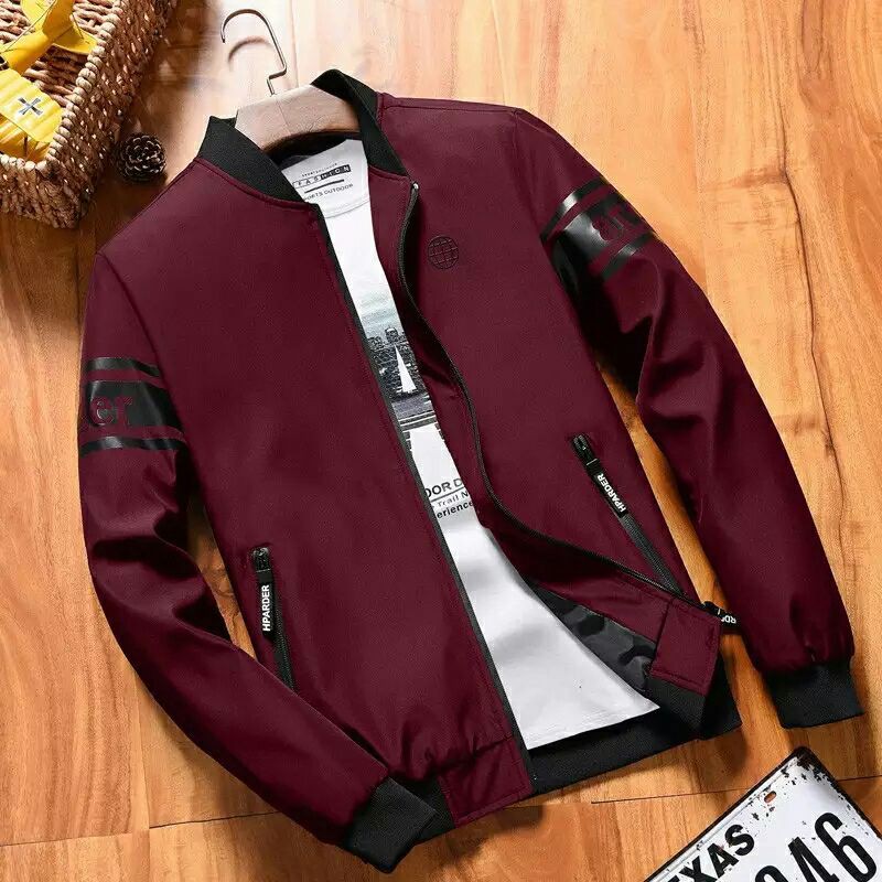 Jaket Bomber Casual Poliester Pria Terbaru 2021