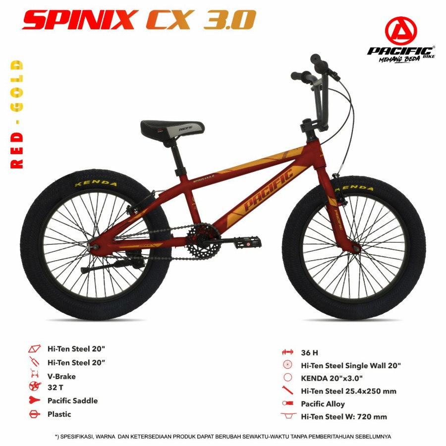 Sepeda Anak BMX SPINIX CX 3.0 NON ROTOR 20 Inch Pacific Garansi SNI-5