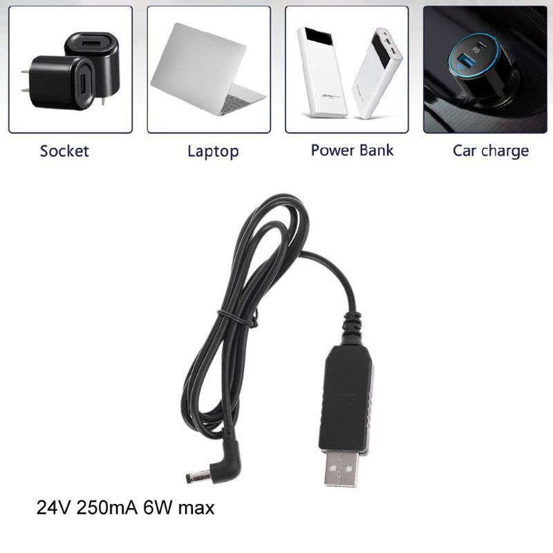 Kabel Adaptor Konverter Usb Power Boost Dc 5V Ke Dc 9V, 12V, 24V  Untuk