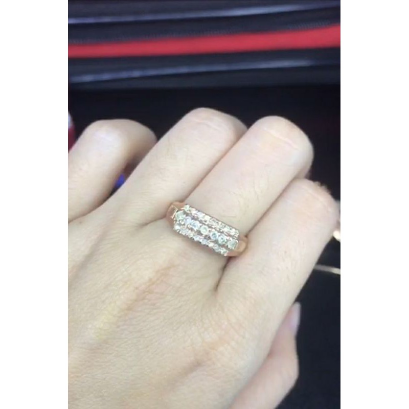berlian medan cincin baris 3 tingkat
