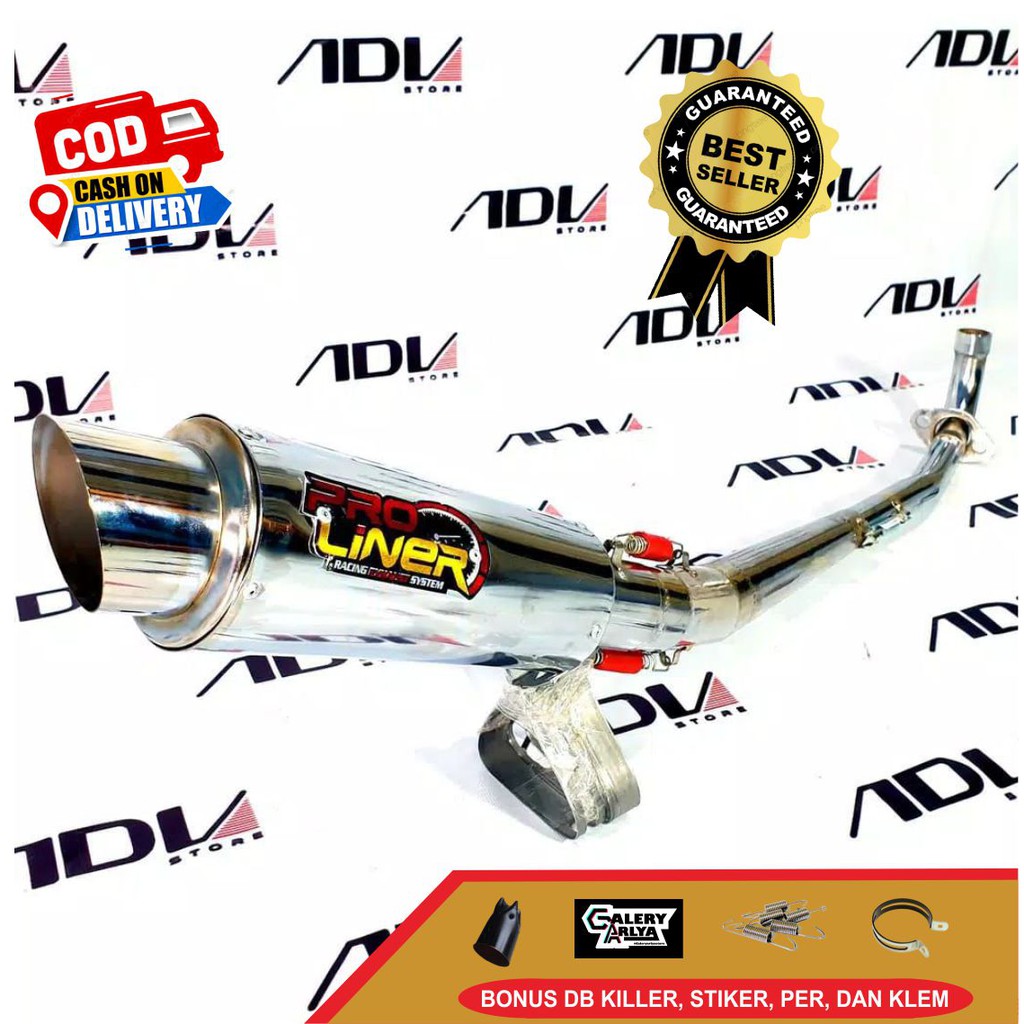 Knalpot racing Pro Liner supra fit new-supra x 100 Crome terbaru