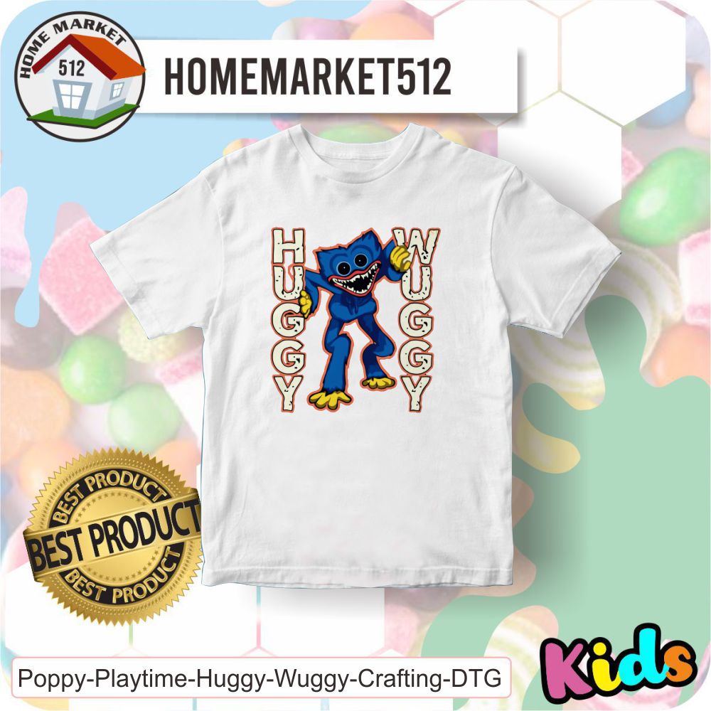 Kaos Anak Poppy Playtime Huggy Wuggy Crafting Kaos Anak Laki-laki Dan Perempuan Premium SABLON ANTI RONTOK | HOMEMARKET512-0