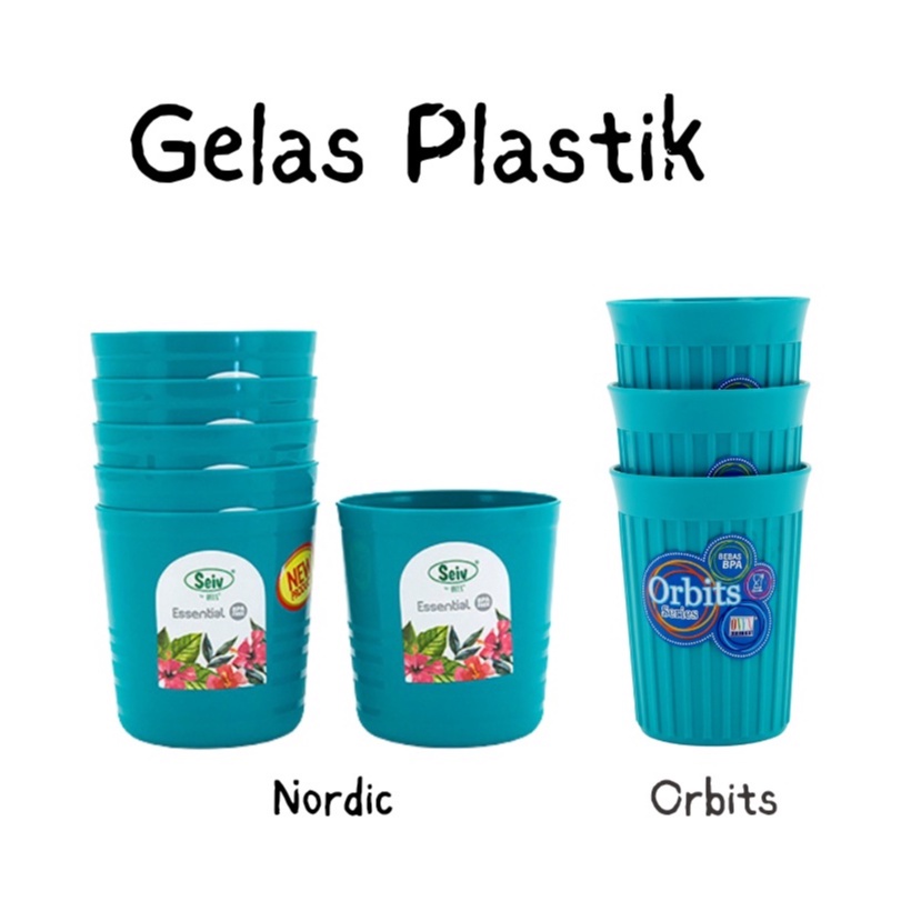 Gelas Plastik 300ml &amp; 350 ml / Cup / Tahan Panas / Gelas Orbits &amp; Nordic