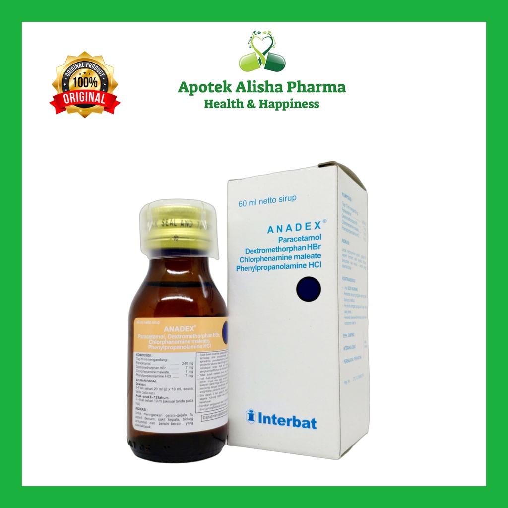 Anadex Sirup 60ml-Anadex Syrup Batuk/Flu/Pilek/Panas/Demam Anak/Anadek Sirup