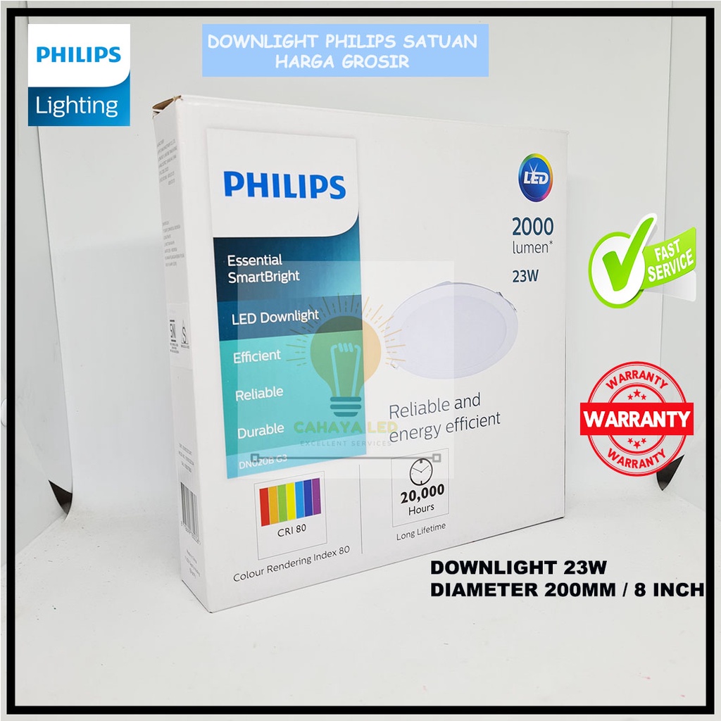 Lampu PHILIPS Downlight LED DN020B G4  20W 20Watt 20 Watt 20 W PUTIH / NATURAL / 6500K / 4000K