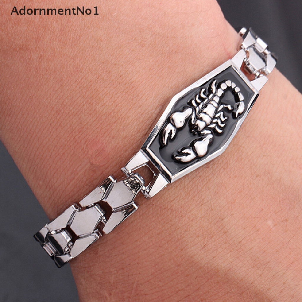 (AdornmentNo1) Gelang Tangan Rantai Stainless Steel Motif Kalajengking / Scorpion Untuk Pria