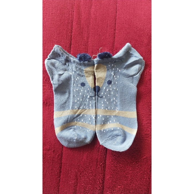 WS107  KAOS KAKI REMAJA SEMATA KAKI MOTIF KARAKTER ANIMAL ALA KOREA-BLUE BEAR