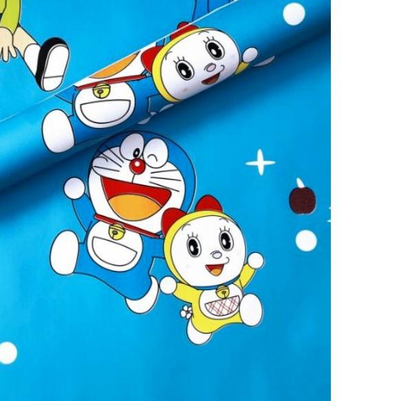 ☄ WALLPAPER DINDING ukuran 45 cm x 10 M Motif DORAEMON FAMILY NOBITA DORAMI ✩