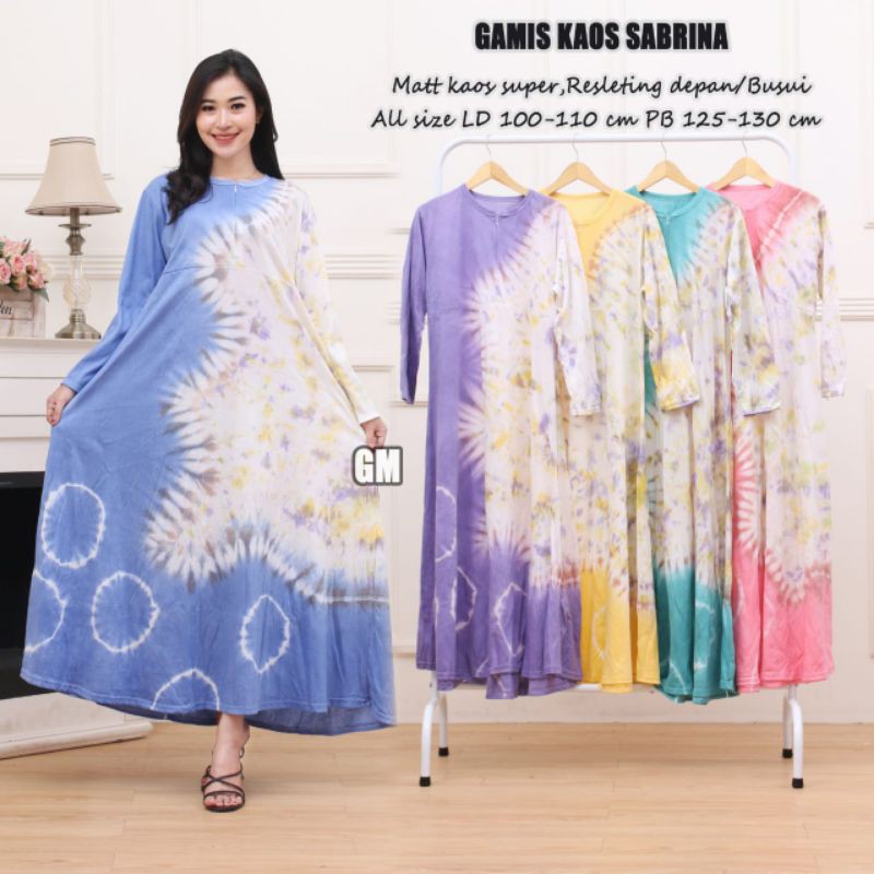 Gamis kaos termurah busui resleting depan kekinian