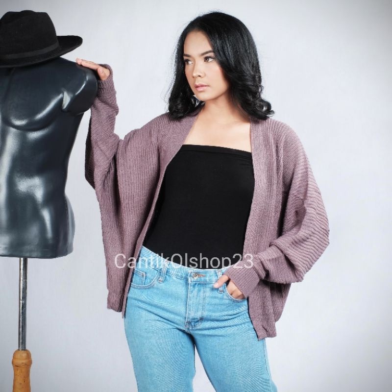 Cardigan Batwing Rajut wanita Oversize Premium TEBAL