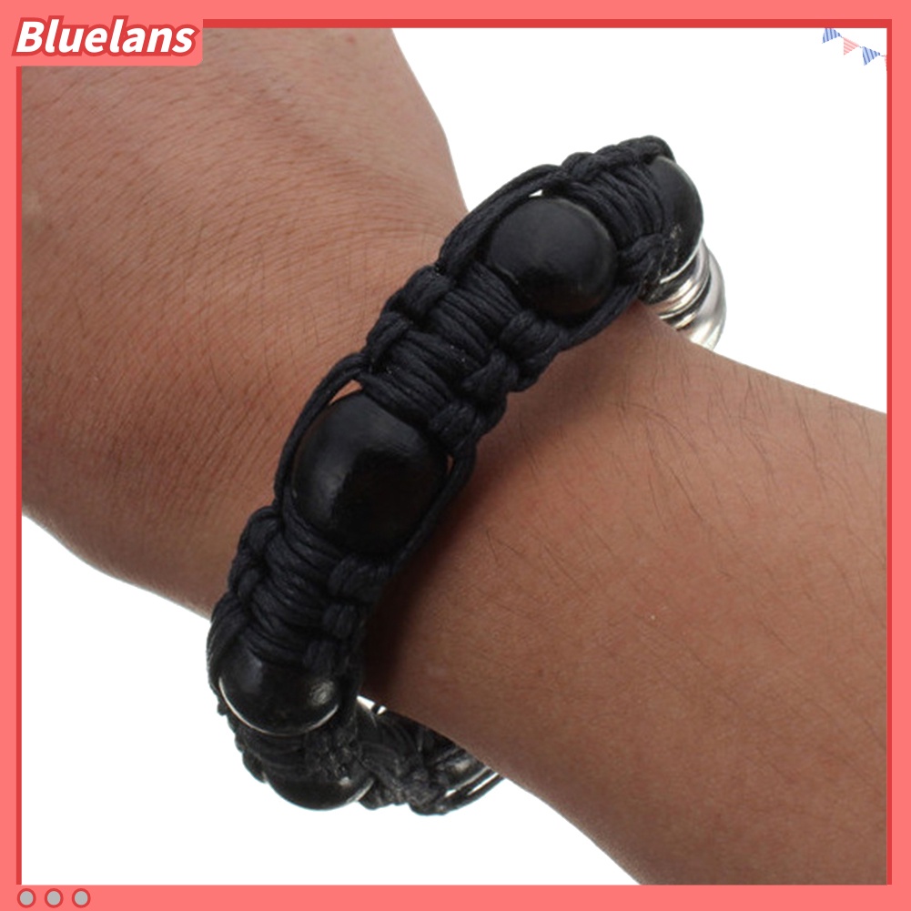 Bluelans Fashion Unisex Knotting Beaded Tobacco Pipe Handwoven Bracelet Bangle Jewelry