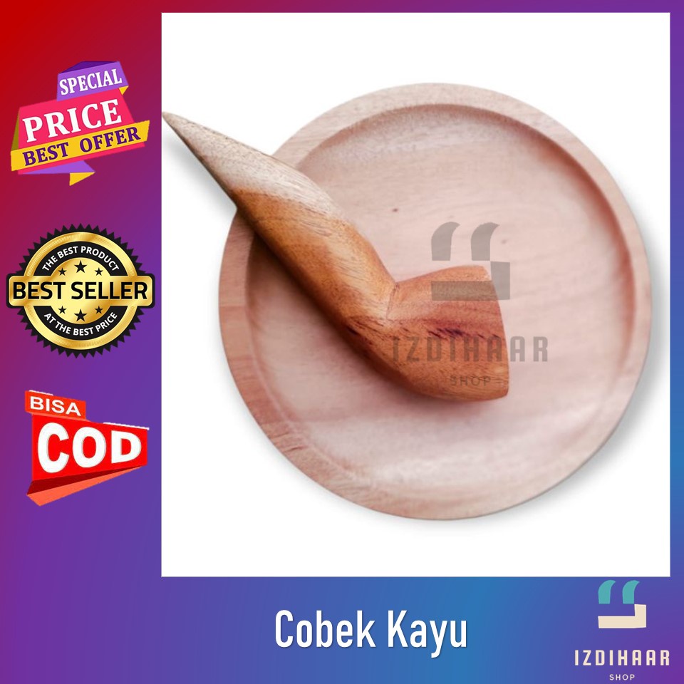 Cobek + Ulekan Kayu 18cm dan 20 cm Kualitas Bagus  dari kayu asli/ Lemper Kayu