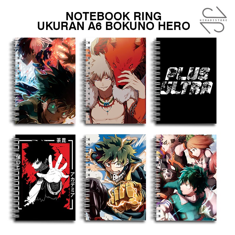 

(BELI 6 GRATIS 1)Buku Tulis Catatan buku notebook buku diary Notebook Ring Spiral A6 60 Lembar koleksi gambar bokuno hero par1