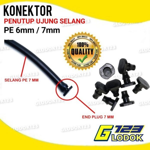 Penutup Selang PE 6mm atau 7mm Konektor End Plug