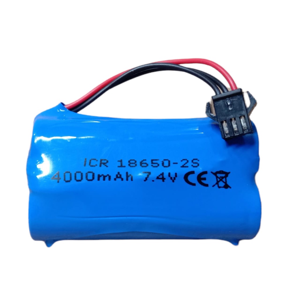 Baterai RC/ Baterai Speaker Bluetooth &amp; Elektronik Lainnya 2x 18650-2S 4000mAh 7.4V Protektor BMS 4.5A Soket Hitam 3 PIN