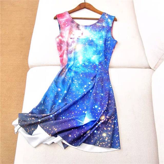 Dress sky blue dress korean b035