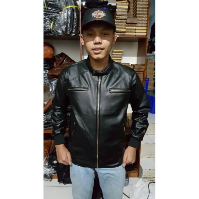 Jaket kulit pria jaket motor jaket beckham terbaru kualitas oke
