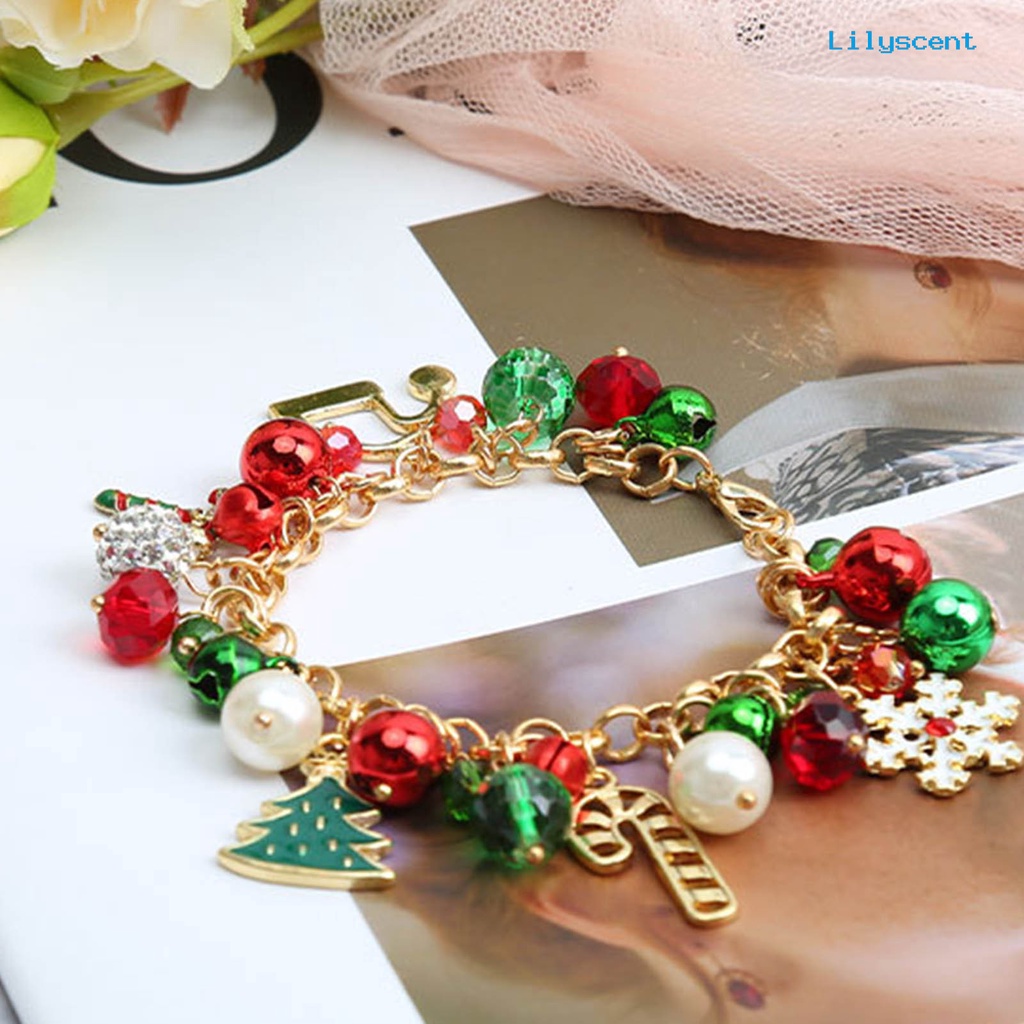 Gelang Kristal Imitasi Bentuk Pohon Natal Snowflake Bahan Alloy Untuk Pesta