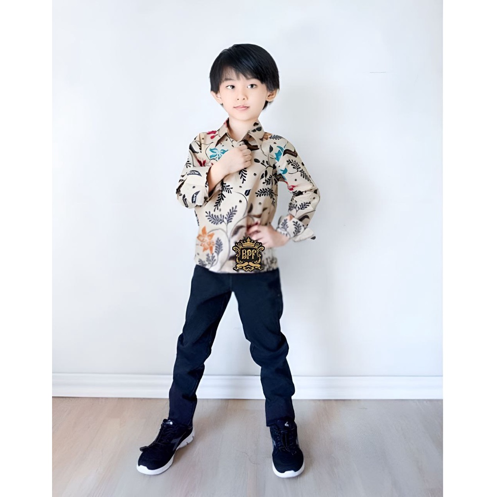 Kemeja Batik Anak Lengan Panjang Usia 1-12 Tahun Batik Puser Kemeja Batik Anak Laki Laki Terbaru