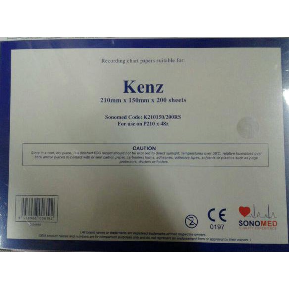 

kertas ecg ekg Kenz P210x48Z ukuran 210mm x 150mm x 200sh