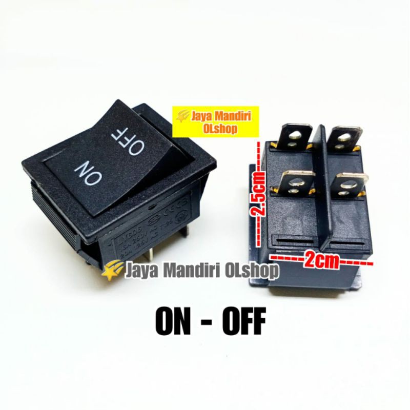 SAKLAR SWITCH BESAR ON - OFF 4 PIN HITAM