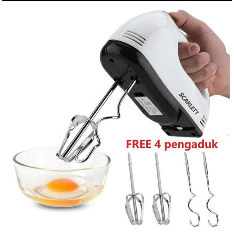 Super Hand Mixer Pengaduk 7 Kecepatan Otomatis Scarlett