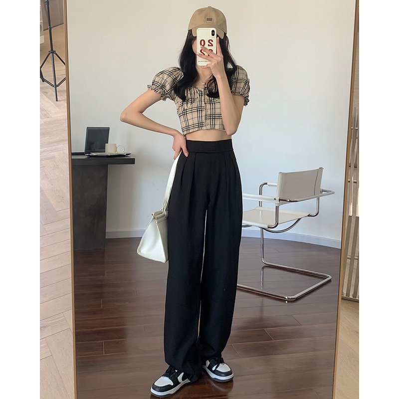 XIAOZHAINV Korean Style Velcro Celana Panjang Wanita High Waist Pants/Celana Kulot Highwaist/Celana Kulot Wanita