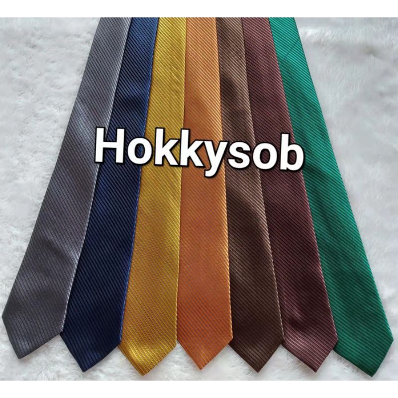 Dasi Salur 3inch 8cm abu tua navy gold tua muda coklat tua coklat muda hijau tua coklat bata wisuda wedding seragam kantor