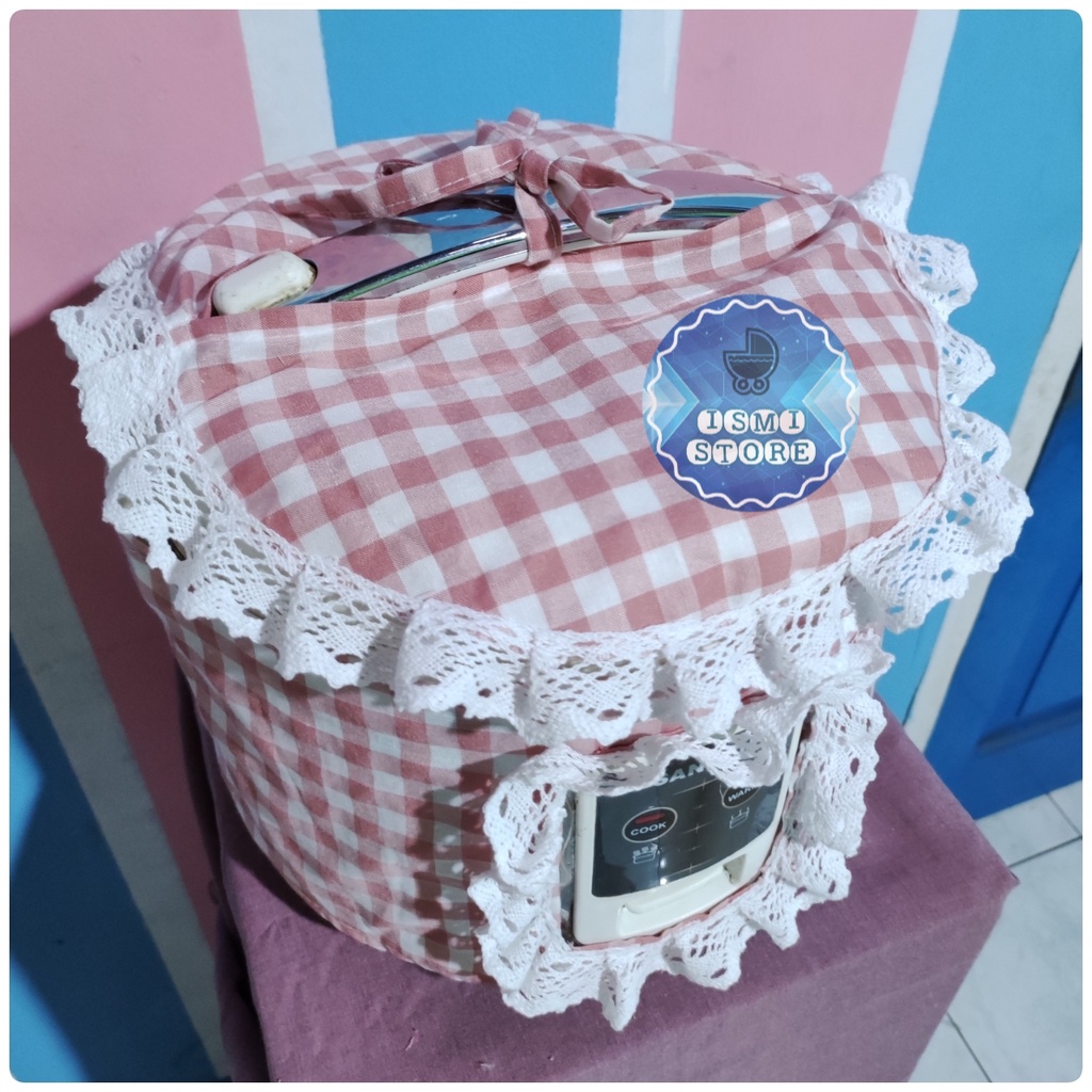 SARUNG MAGICOM Motif Kotak Gingham / Cover Pelindung Magicom Rice Cooker Estetik Kekinian Gaya Korea Bahan Katun by Ismi Store