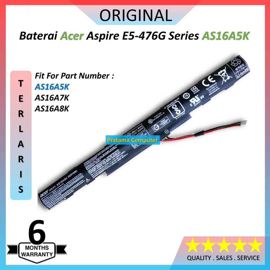 Baterai Original Acer Aspire E5-575G e5-774G AS16A5K, AS16A7K, AS16A8K