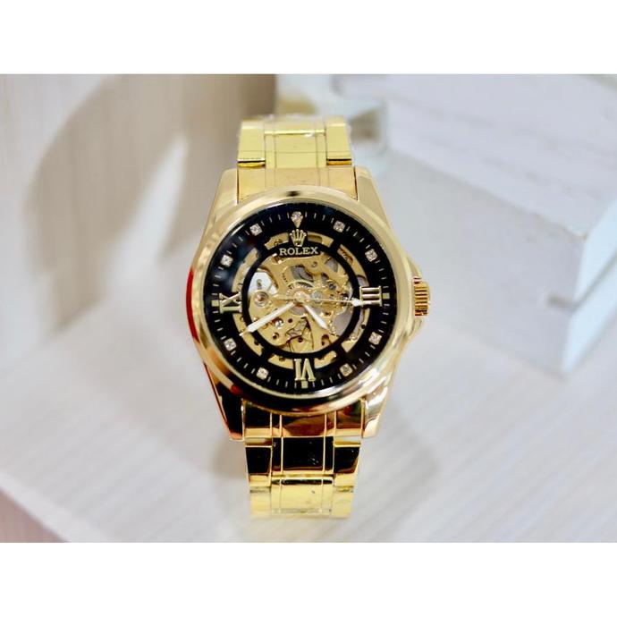 JAM TANGAN PRIA ROLEX AUTOMATIC BESAR ROMAWI GOLD (ADA 3 WARNA)1