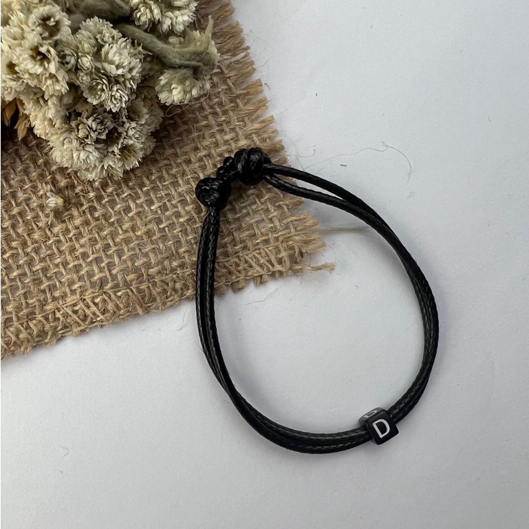 [GROSIR TERMURAH!] GELANG INISIAL HURUF DADU TALI SATIN / KOREA DAN GELANG POLOS-GELANG D