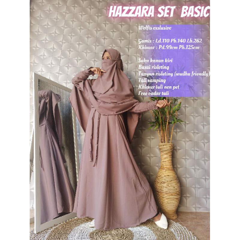 GAMIS SET HIJAB CADAR WOLFIS POLOS PREMIUM NON PET MUSLIMAH FREE CADAR/HIJRAH/COD/HIJAB BERGO