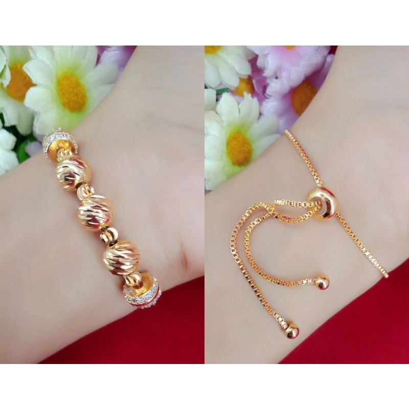 Emas muda kadar 35% gelang serut perhiasan wanita emas muda kadar rendah