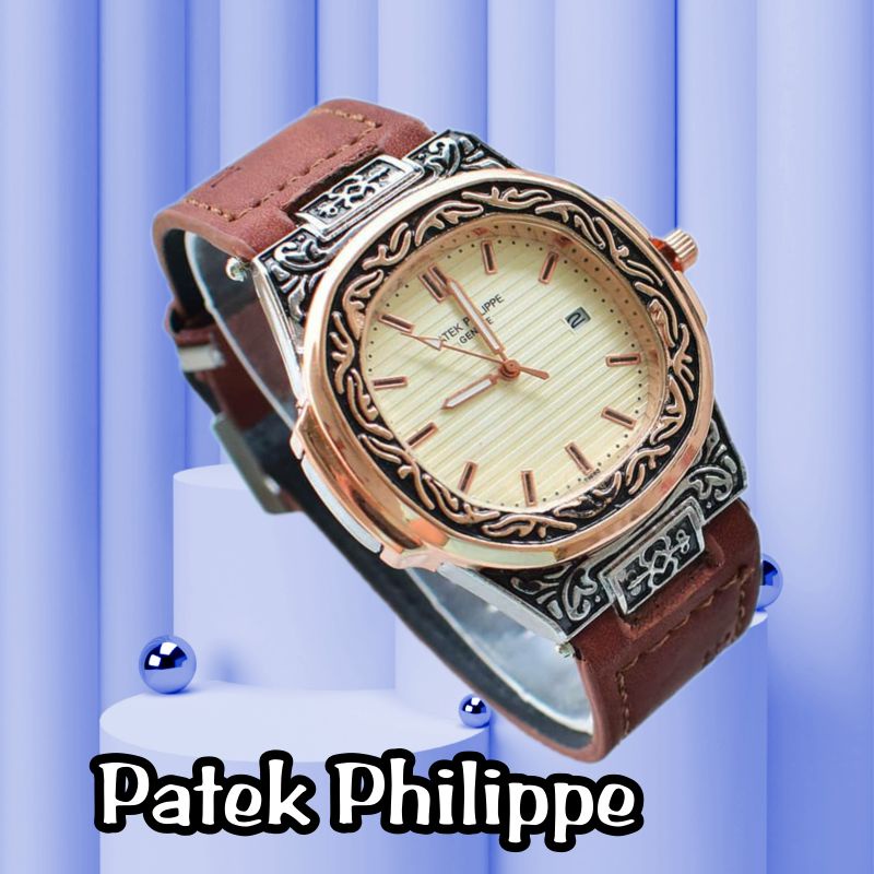 Jam P@ttekPhiIlipp rantai ukir timbul (Limited Edition) + free gelang ( model random)