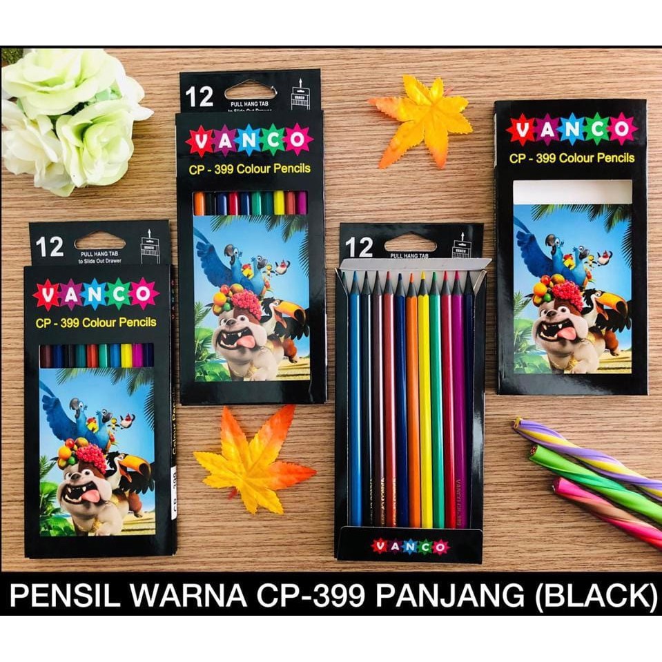 

VANCO Pensil Warna Panjang 12 Warna ( Black EDITION )