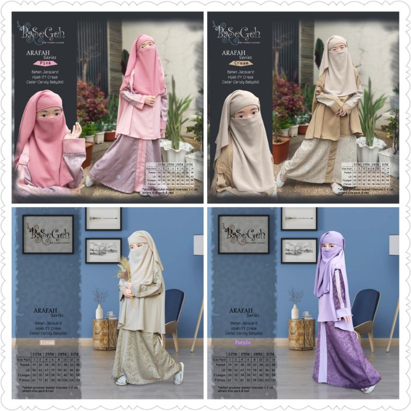 Basegeh || Set Gamis Anak Arafah Series