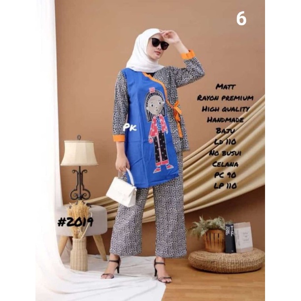 Baju casual wanita Setelan Rayon Motif Mbok Jamu