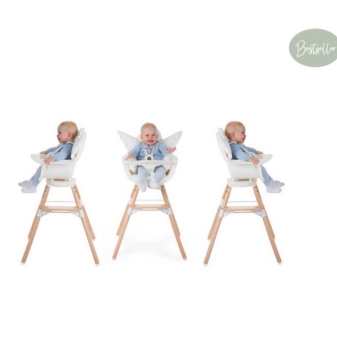 Childhome Evolu One.80° High Chair - Child Home Kursi Makan Baby Kids HighChair Bayi Wooden Wood Aesthetic Putar