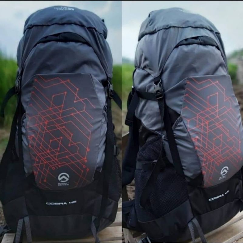 Tas Carrier Gunung Hiking Trekking TNF Cobra 45L Up 50L Grey