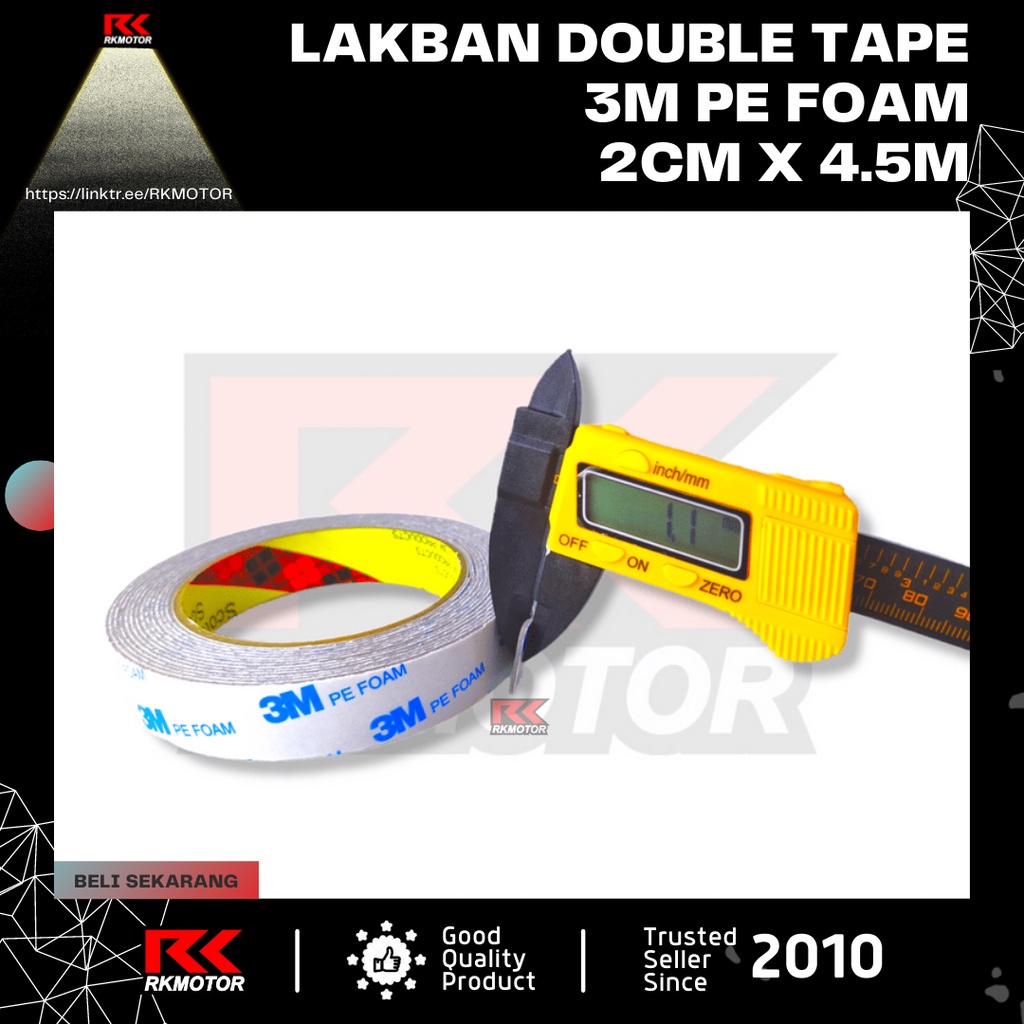 

Double Tape 3M PE Foam Solasi BB Busa 20mm x 4.5m High Quality