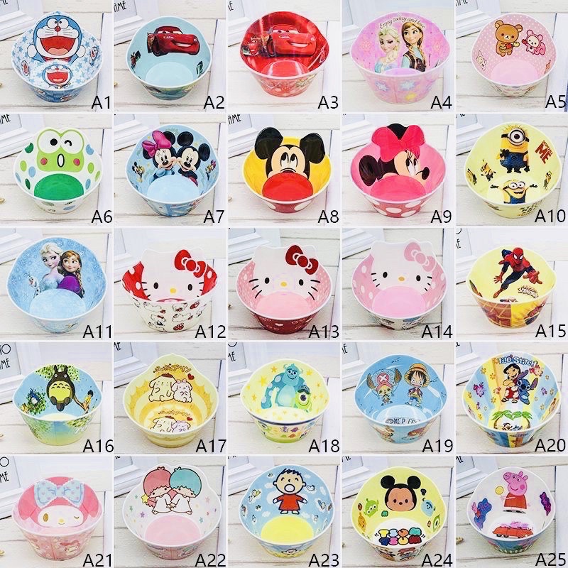mangkok melamin karakter mangkuk bowl lucu murah melamin melamine hellokitty doraemon keropi minion 