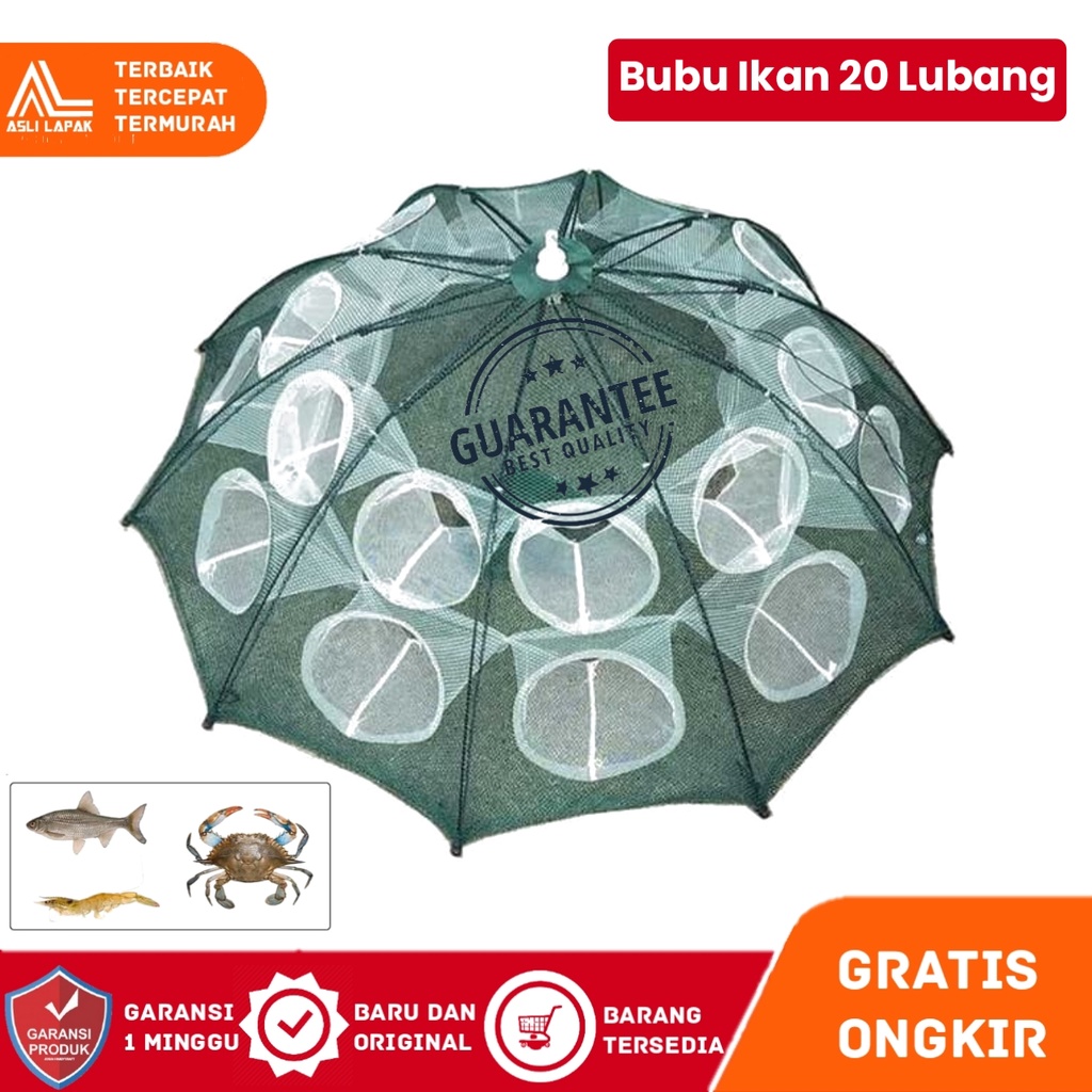 Perangkap Ikan Udang Jala Ikan Udang Bubu Ikan Kepiting Bubu Payung 2 Sampai 20 Lubang Otomatis