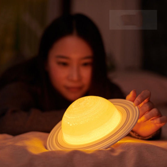 lampu tidur/lampu hias/lampu meja kamar saturnus 3D USB port