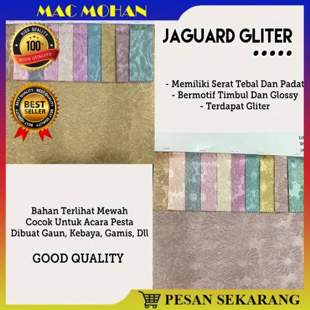 [IMPORT] KAIN JAGUARD GLITER PREMIUM ORIGINAL TERMURAH / SERAGAM JAQUARDS DRESS BRIDESMAID WISUDA