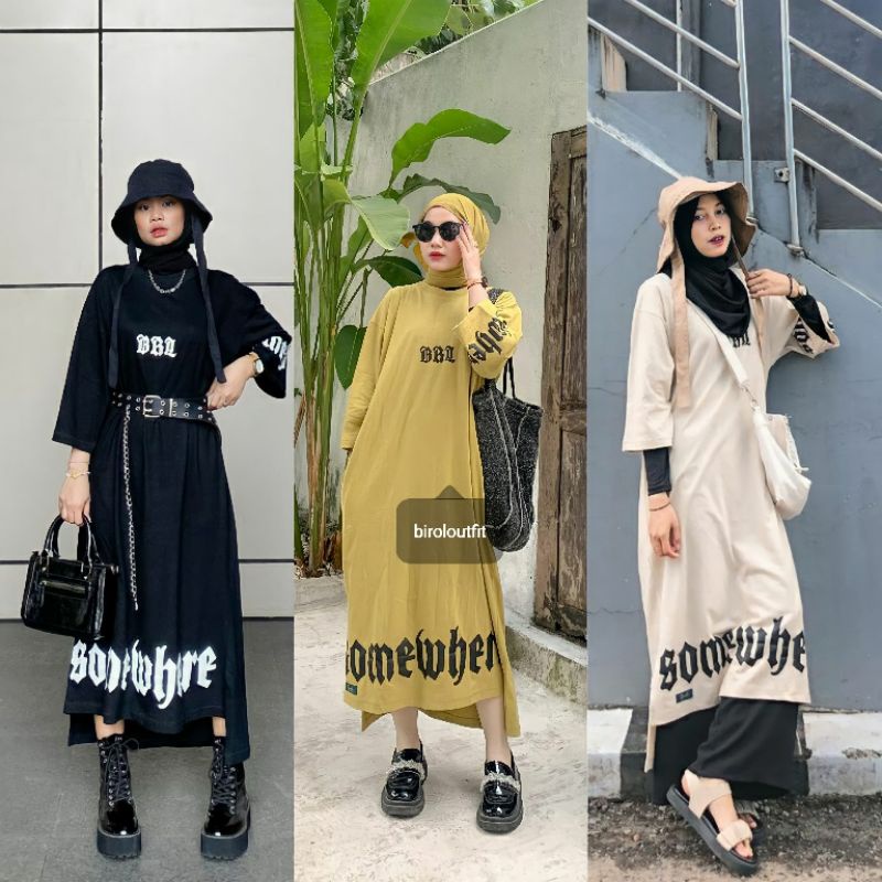 NARUMI DRESS SHIRT OVERSIZE/long dres/dres kaos/dres oversize