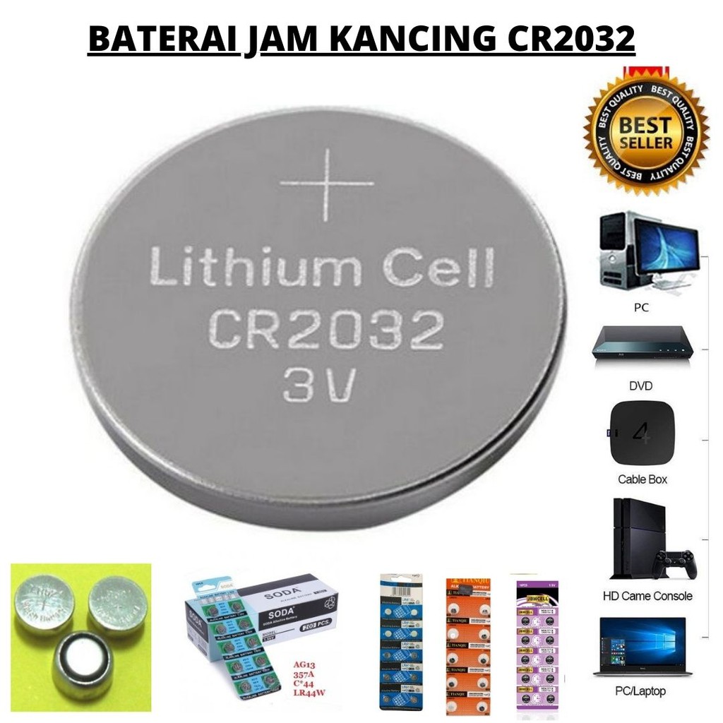 Baterai Jam Kancing Serbaguna CR1616 CR1632 CR2016 CR2025 CR2032 CR2450 1 PCS 111107