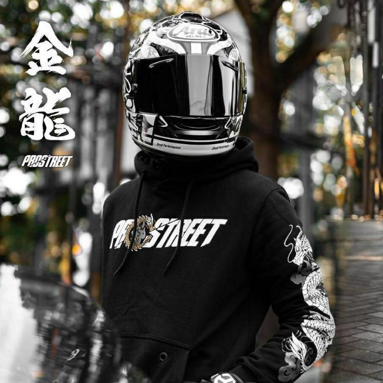 TURUN HARGA  HOODIE PROSTREET KIN RYU BLACK NEW / JAKET SWEATER HOODIE SUNMORI PROSTREET NAGA EMAS /