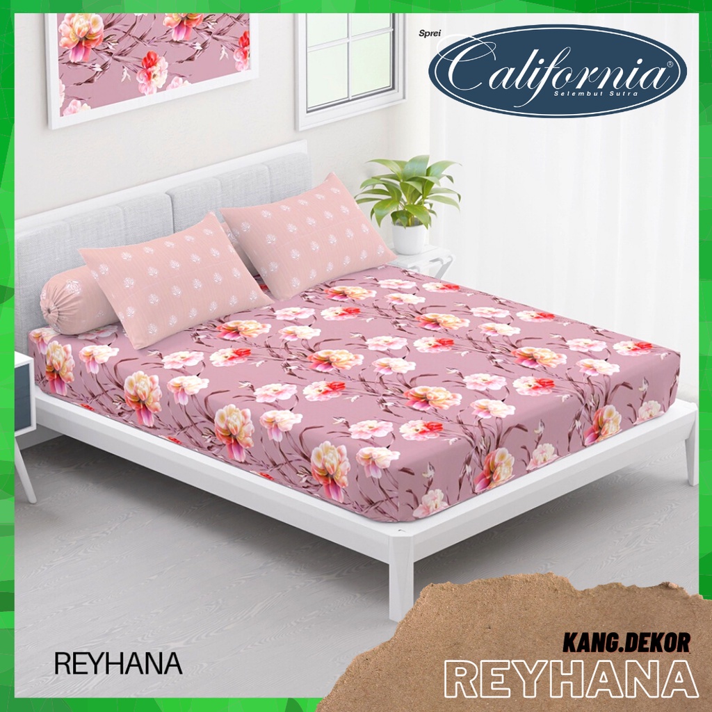 SPREI CALIFORNIA MOTIF REYHANA QUEEN KING SINGLE SIZE 160X200 180X200 120X200 SPREI NO 1 2 3 MURAH S