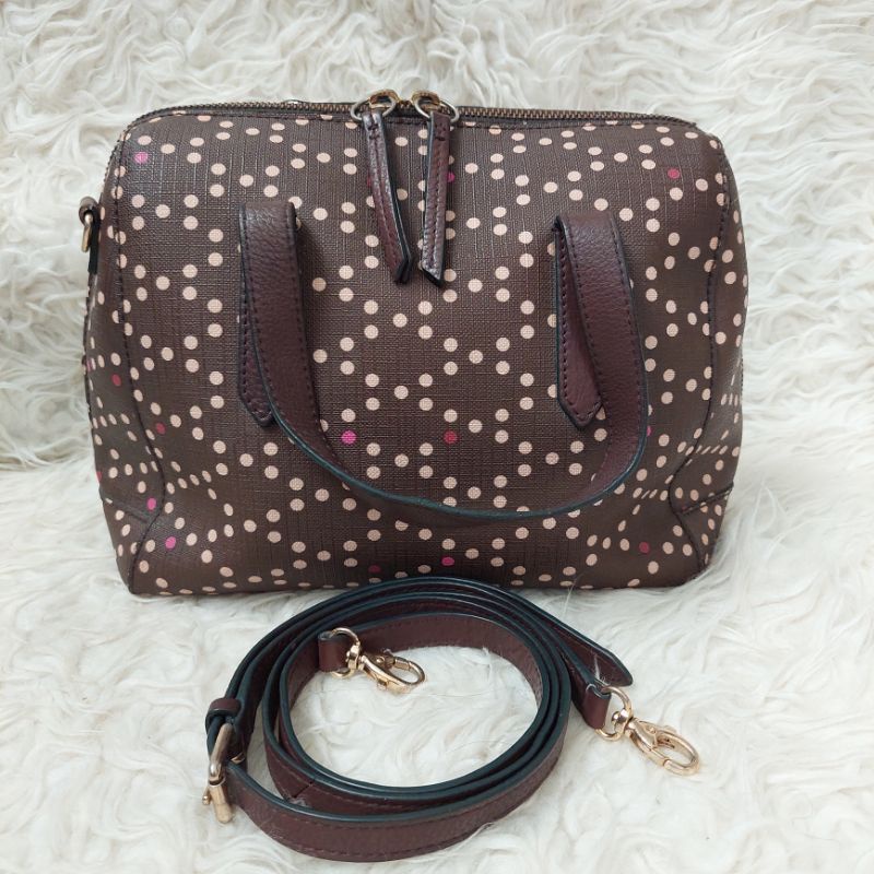 Tas Fossil Sydney Satchel Brown Cordovan